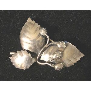 Vintage 1950's Mic Niguel Sweden Sterling Leaf & Berry Pin